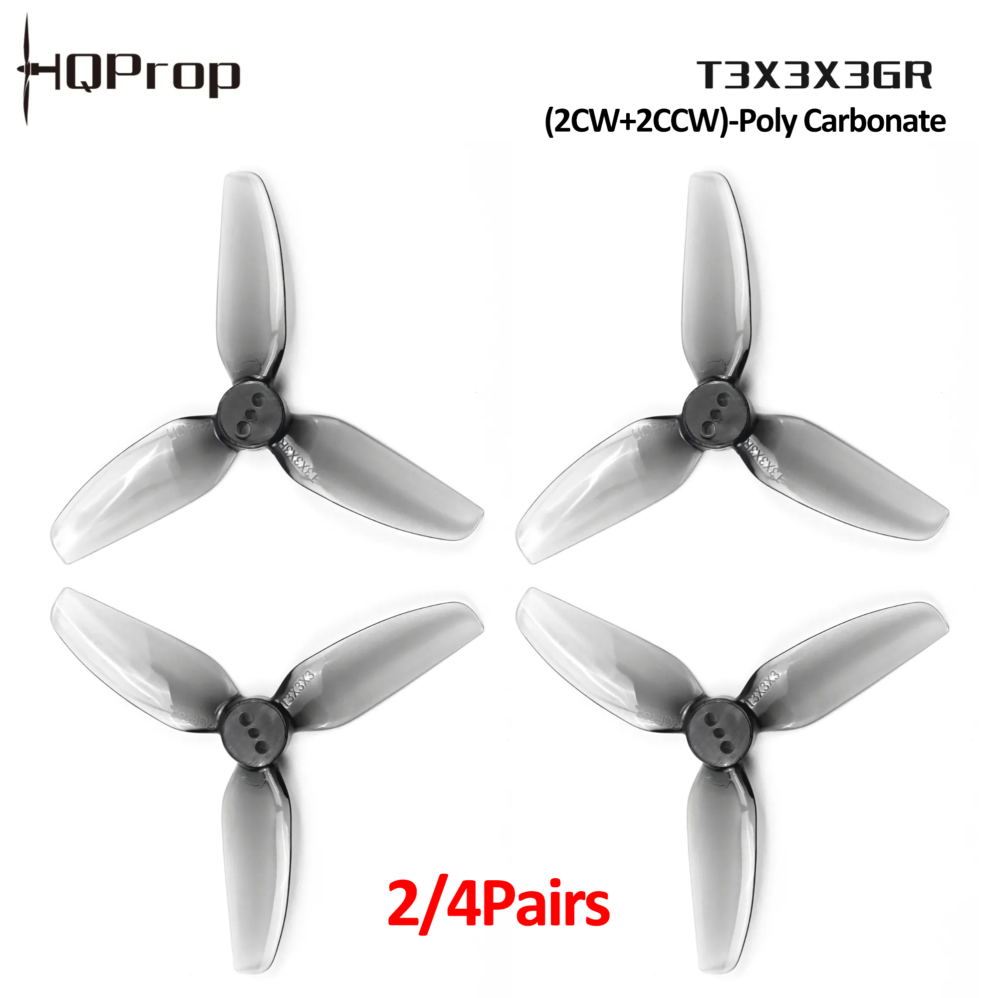 Drone Propeller - 2/4 Çift HQProp T3X3X3GR Pervane, 3