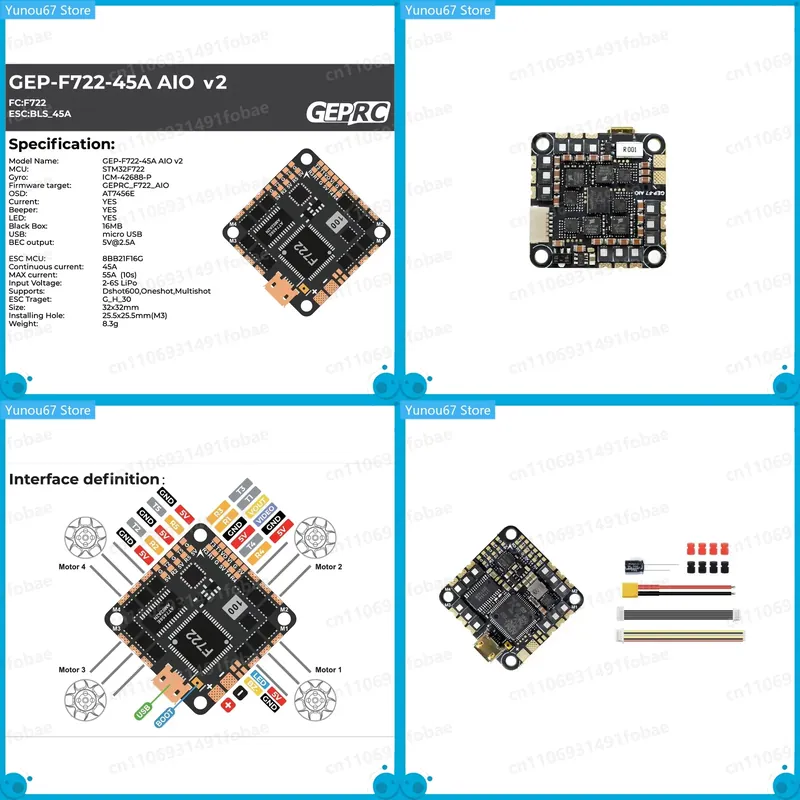 GEPRC GEP-F722-45A AIO V2 uçuş - F722 Flight Controller incelemesi ve fiyatı