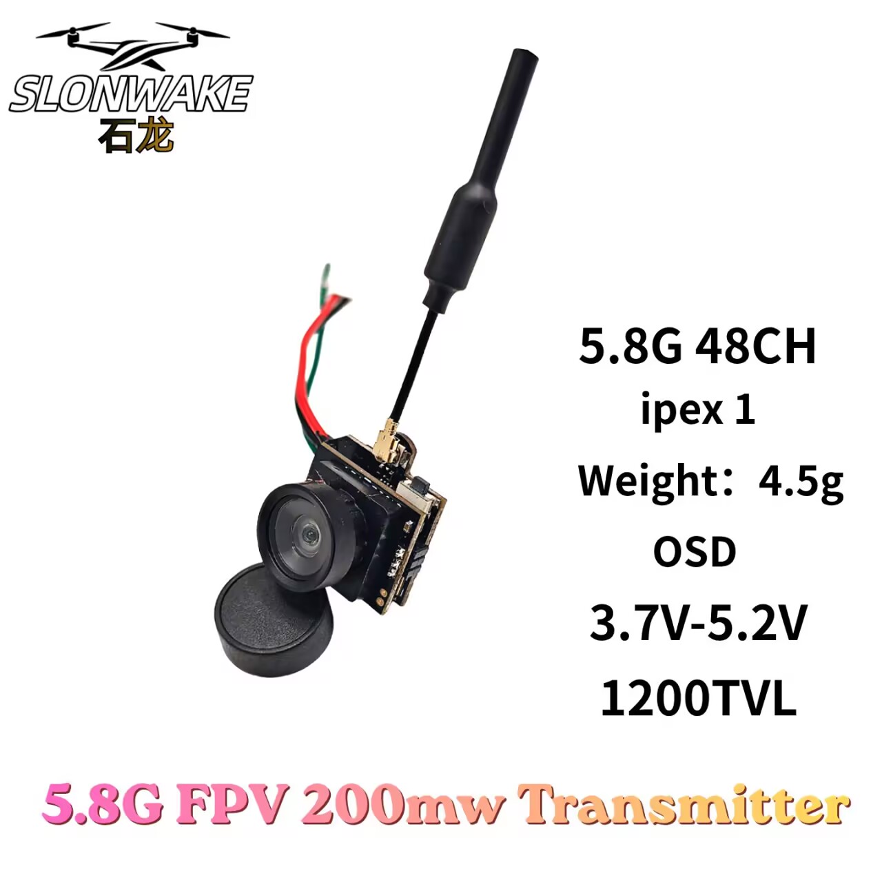 SLONWAKE 5.8G Analog VTX İleti - Analog Fpv Camera incelemesi ve fiyatı